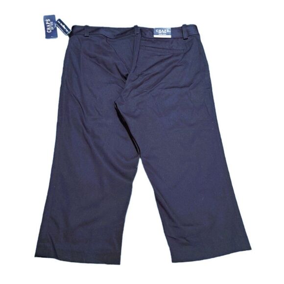 Chaps Women's Navy Blue Capri Pants Slimming Fit Flat Front Travel Work Sz 12P - Picture 4 of 7